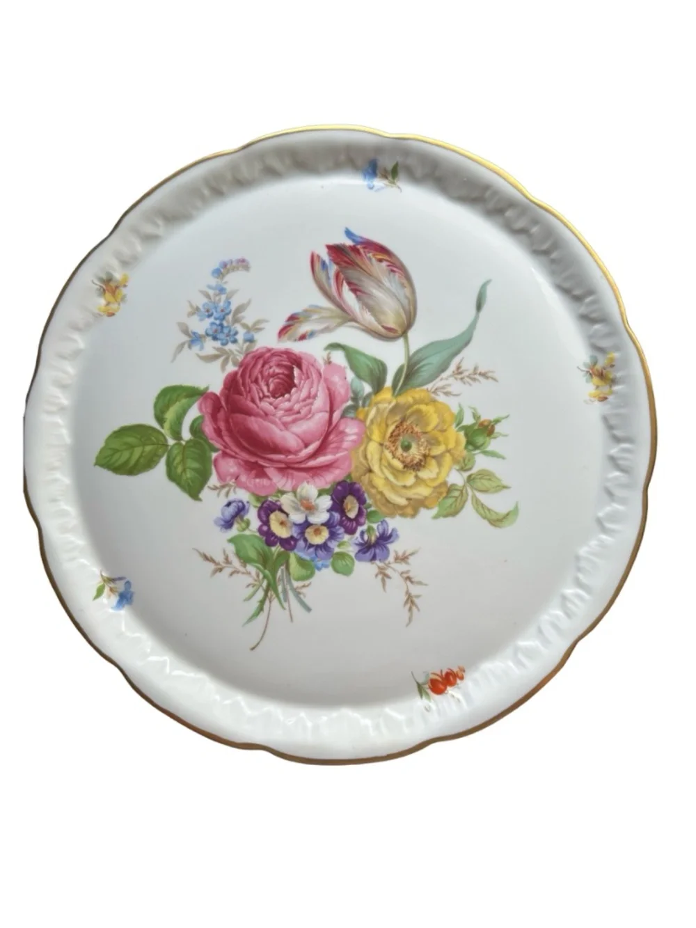 LIMOGES FRANCE Vintage Porcelain Cake Plate Pedestal 11.5” Rare Collectible